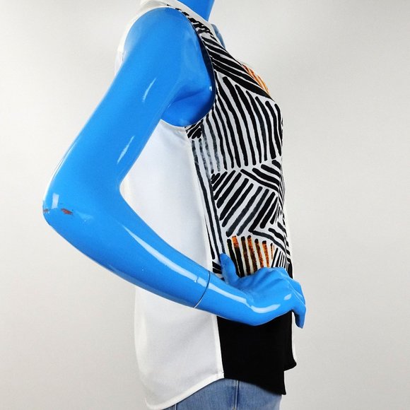 Ivanka Trump Sleeveless Blouse S 4 6 Shirt Geo - Picture 6 of 7